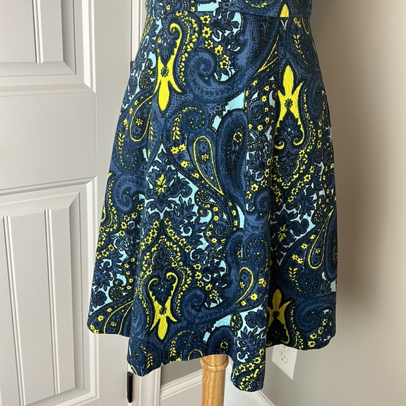 Plenty by Tracy Reese Blue Paisley Melanie Cap Sleeve Dress Size 4 - Picture 6 of 9